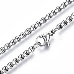 201 Stainless Steel Box Chains Necklace with Lobster Claw Clasps for Men Women, Stainless Steel Color, 27.76 inch(70.5cm)(STAS-T062-01)