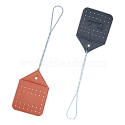 PU Leather Flyswatter, with Iron Handle, Mixed Color, 440x108.5x20mm(AJEW-GA0001-92)