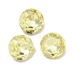 Glass Rhinestone Cabochons, Flat Back & Back Plated, Faceted, Diamond, Jonquil, 8x4mm(RGLA-L029-13A-213)