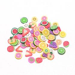 Handmade Polymer Clay Cabochons, No Hole, Fruit, Mixed Color, 4~6x4~6x0.3~0.8mm(CLAY-Q242-08A)