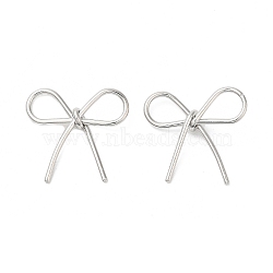 304 Stainless Steel Pendants, Bowknot Charm, Stainless Steel Color, 19x21x4.5mm, Hole: 8x5.5mm(STAS-H214-24P)