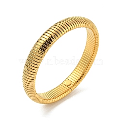 304 Stainless Steel Flat Snake Chain Bracelet, Stretch Bracelet, Golden, Inner Diameter: 2-1/2 inch(6.3cm), Wide: 12mm(BJEW-B076-01G)