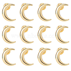 12Pcs Moon Alloy Lapel Pin Backs for Backpack Clothes, Golden, 28.5x21.5mm(JEWB-FH0002-79G)