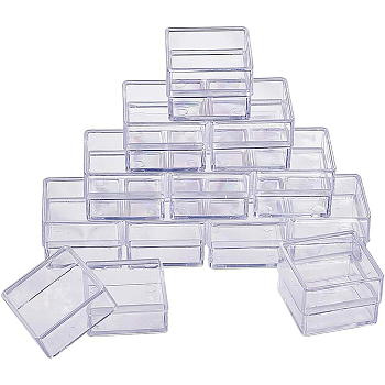 Polystyrene Plastic Bead Containers, Cube, Clear, 3x3x2.2cm