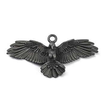 Tibetan Style Alloy Big Pendants, Frosted, Eagle Charm, Antique Silver, 28x56.5x7mm, Hole: 3mm