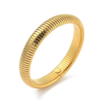 304 Stainless Steel Flat Snake Chain Bracelet, Stretch Bracelet, Golden, Inner Diameter: 2-1/2 inch(6.3cm), Wide: 12mm