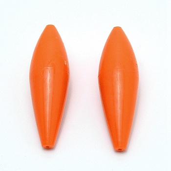 ABS Fishing Rig Floats, Fishing Accessories, for Freshwater Saltwater Fishing, Orange Red, 59x18mm, Hole: 1.5mm
