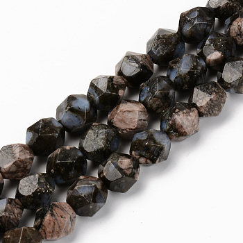 Natural Gemstone Beads Strands, Star Cut Round Beads, Faceted, 9~10x9mm, Hole: 1.2mm, about 36pcs/strand, 14.16 inch(36cm)