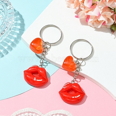 2Pcs Resin Pendants Keychain(KEYC-YW00191-02)-1