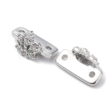 Real Platinum Plated Clear Butterfly Brass+Cubic Zirconia Slide Charms