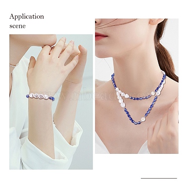 3Pcs Natural Shell & Plastic Pearl Flower & Glass Beaded Necklaces and Stretch Bracelet Set(SJEW-SW00010-03)-7