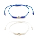 2Pcs Flat Round with Heart Acrylic Braided Bead Bracelets Set with Glass Seed(BJEW-JB08034-05)-1