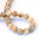 Chapelets de perles rondes en jaspe mat avec image naturelle(X-G-E334-8mm-26)-3
