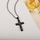 Titanium Steel Cross with Philippians 4:13 Pendant Necklace(JN1050C)-2