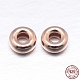 Плоские круглые круглые бусины из чистого серебра с покрытием из розового золота(STER-M103-02-5mm-RG)-1