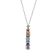 Natural Mixed Gemstone Chakra Theme Necklace(NJEW-JN04576-01)-1
