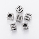 304 Stainless Steel Large Hole Letter European Beads(STAS-H428-01AS-N)-1
