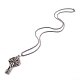 Titanium Steel Claddagh Cross Pendant Necklaces(NJEW-Z001-02AS)-2