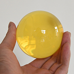 Glass Display Decorations, Crystal Ball, Round, Yellow, 20mm(DJEW-PW0001-51A-06)
