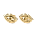 Ion Plating(IP) 304 Stainless Steel Eye Stud Earring Findings, Earring Settings for Rhinestone, Golden, Fit for 1mm Rhinestone, 10.7x16.7mm, Pin: 0.8mm(EJEW-I285-07G)