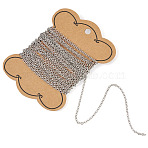 5M 304 Stainless Steel Cable Chains, Soldered, Oval, Stainless Steel Color, 2.5x2x0.5mm(CHS-TADJ0001-01P)