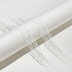 Polyester Lace Ribbon, Wavy Trim, Flower, for Jewelry Making, Beige, 7/8 inch(22mm), about 10.94 Yards(10m)/pc(FB-CBA59DF-01A)