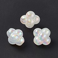 Opaque Acrylic Beads, with Glitter Powder, AB Color, Cloud, White, 17.5x18.5x15.5mm, Hole: 3mm(OACR-C009-04D)