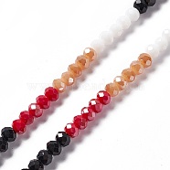 Imitation Jade Opaque Solid Color Glass Beads Strands, Faceted, Abacus, Colorful, 6x5mm, Hole: 1.2mm, about 90pcs/strand, 16.73 inch(42.5cm)(GLAA-L044-A02)