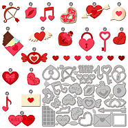 Valentine's Day Carbon Steel Cutting Dies Stencils, for DIY Scrapbooking, Photo Album, Decorative Embossing Paper Card, Stainless Steel Color, Heart, 109x151x0.8mm(DIY-WH0309-1548)
