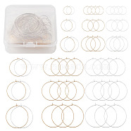 304 Stainless Steel Wine Glass Charms Rings, Hoop Earring Findings, DIY Material for Basketball Wives Hoop Earrings, Golden & Stainless Steel Color, 120pcs/box(STAS-CD0001-02)