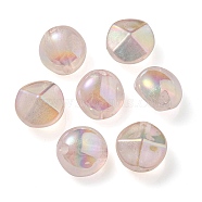 UV Plating Luminous Transparent Acrylic Beads, Glow in The Dark, Round, Misty Rose, 21x21.5x15mm, Hole: 4mm(OACR-P010-05A)