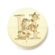 Wax Seal Brass Stamp Heads, Flower Letter Series, Golden, Letter H, 25.5x14mm, Hole: 7mm(AJEW-D301-02G-H)