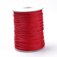 Braided Korean Waxed Polyester Cords, FireBrick, 0.5mm, about 160yards/roll(YC-T002-0.5mm-105)