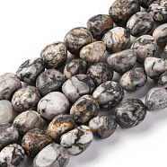 Natural Map Stone Beads Strands, Nuggets, Tumbled Stone, 7~12x6~8x5~7mm, Hole: 1mm, about 43~44pcs/strand, 15.47~15.63''(39.3~39.7cm)(G-G146-A11-01)