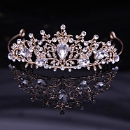 Children's  Alloy Rhinestone Crown Hair Bands, Hair Accessories for Woman Girls, Golden, 135mm(PW-WGDEDEC-02)