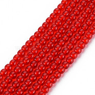 Glass Beads Strands, Round, Red, 2mm, Hole: 0.6mm, about 185~206pcs/strand, 14.37~14.76 inch(36.5~37.5cm)(X-GLAA-N041-008I)
