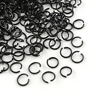 Aluminum Wire Open Jump Rings, Black, 18 Gauge, 10x1.0mm, about 800pcs/50g(X-ALUM-R005-1.0x10-10)