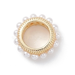 Rack Plating Brass Linking Rings, with Plastic Imitation Pearl, Long-Lasting Plated, Cadmium Free & Lead Free, Real 18K Gold Plated, 12x4.5mm, Inner Diameter: 7mm(KK-L155-46G)