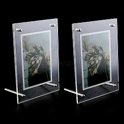 Acrylic Certificate Display Stands, with Iron Findings, Rectangle, Clear, 14.1x7.5x19cm(ODIS-WH0011-82)