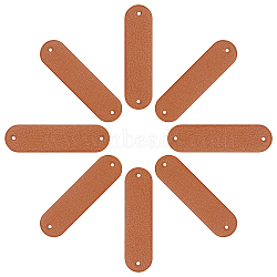 Imitation Leather Sew on Patches, Costume Accessories,  for Backpacks, Clothes, Oval, Camel, 45x12~13x1mm, Hole: 1.4mm(DIY-WH0265-44D)