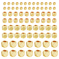 120Pcs 4 Style Brass Cube Beads, Golden, 2~5x2~5x2~5mm, Hole: 1~2.1mm. 30pcs/style(KK-HY0003-66)