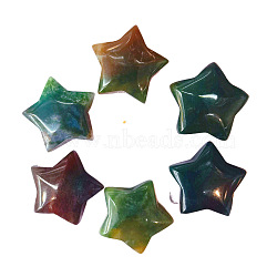 Natural Moss Agate Home Display Decorations, Star Energy Stone Ornaments, 25mm(G-PW0007-124H)