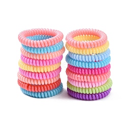 Plastic Telephone Cord Elastic Hair Ties, Ponytail Holder, Mixed Color, 19~23mm(OHAR-Q044-21)