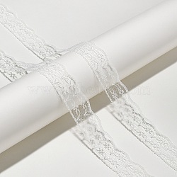 Polyester Lace Ribbon, Wavy Trim, Flower, for Jewelry Making, Beige, 7/8 inch(22mm), about 10.94 Yards(10m)/pc(FB-CBA59DF-01A)