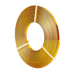 BENECREAT Aluminum Wire, Flat Craft Wire, Bezel Strip Wire for Cabochons Jewelry Making, Goldenrod, 5x1mm, about 10m/roll(AW-BC0003-34B-07)