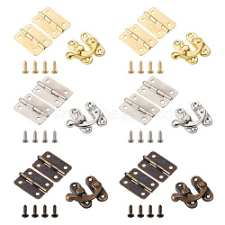 Spritewelry Cabinet Hardware Set, with 6 Colors Sets Iron Box Hasp & Iron Cabinet Drawer Butt Hinges Connectors, Mixed Color, 90 sets/box(FIND-SW0001-02)
