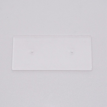 Acrylic Earring Displays, for Ear Stud Display, Rectangle, Clear, 2.9x5.95x0.25cm, Hole: 2mm