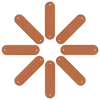 Imitation Leather Sew on Patches, Costume Accessories,  for Backpacks, Clothes, Oval, Camel, 45x12~13x1mm, Hole: 1.4mm