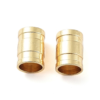 304 Stainless Steel Cord End Caps, Column, Golden, 7x5mm, Hole: 4mm
