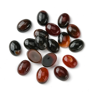 Natural Agate Cabochons, Oval, 8~8.5x6~6.5x2.5~3.5mm